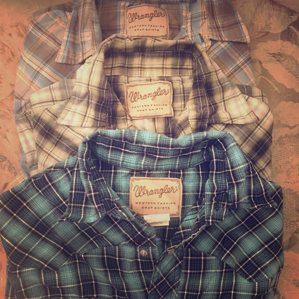 Wrangler Vintage Snap On Long Sleeve Shirts